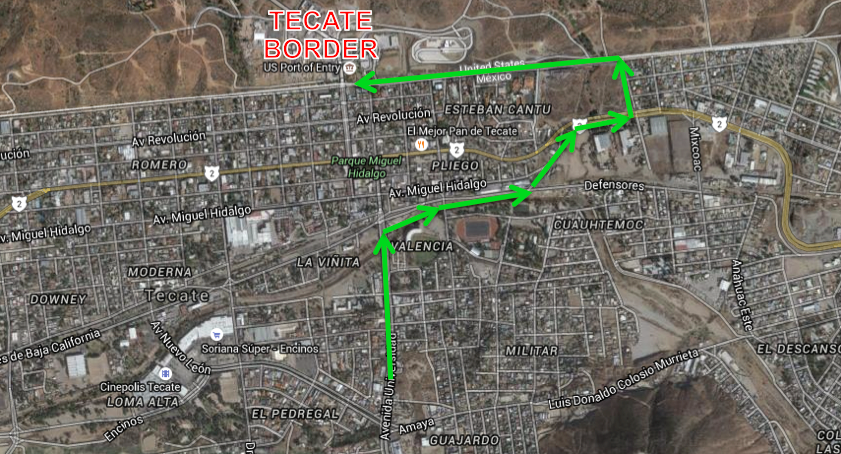 Tecate Border Driving Directions