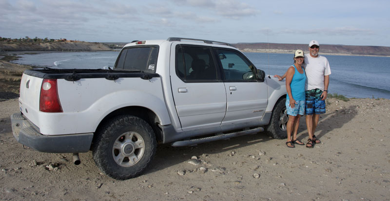Wendy and Rob in San Juanico, in the Explorer that followed me on the East Road