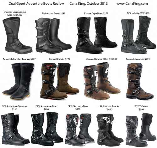 Dual-sport adventure motorcycle boots
