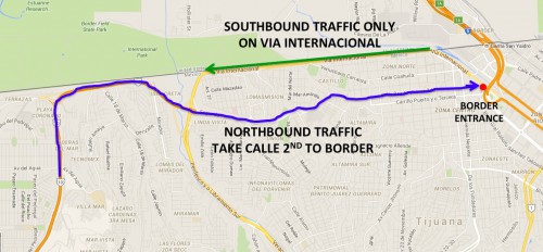 Via Internacional Tijuana Construction Detour Overview