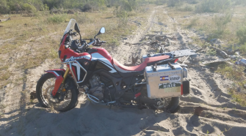 Big Baja Moto Stuck in Sand