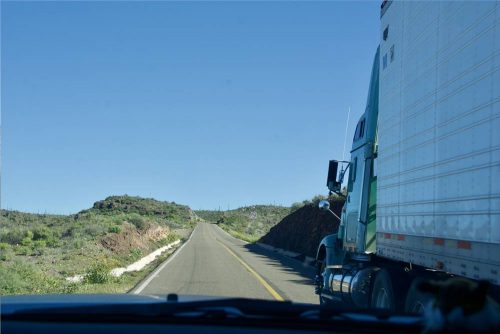 Passing a truck in Baja, Carla King